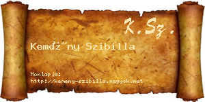 Kemény Szibilla névjegykártya